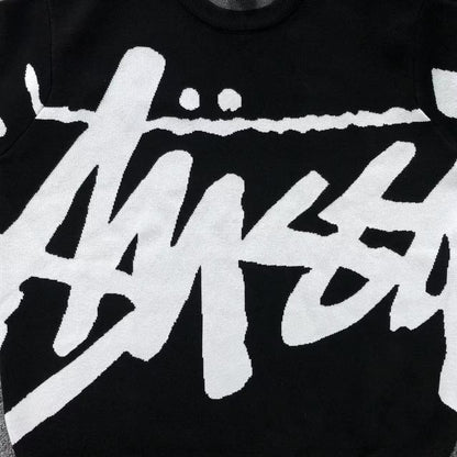 Sweater Stussy Stock Logo Knit Negro