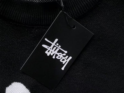 Sweater Stussy Stock Logo Knit Negro