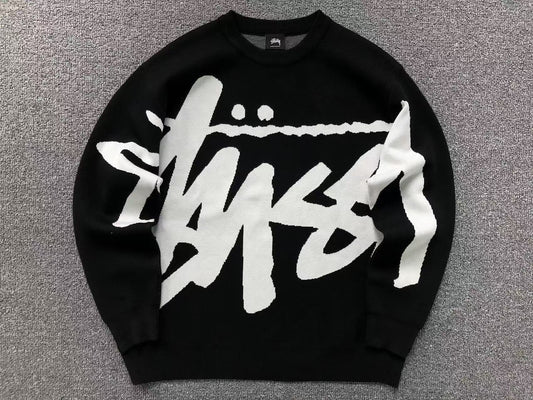 Sweater Stussy Stock Logo Knit Negro