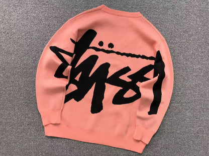 Sweater Stussy Stock Logo Knit Rosa