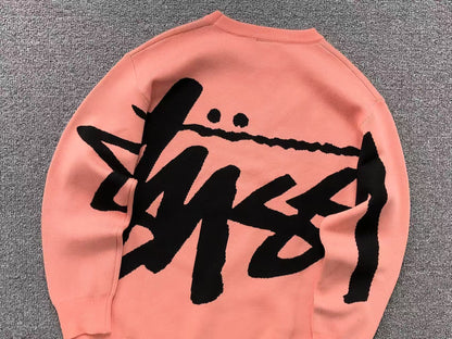 Sweater Stussy Stock Logo Knit Rosa