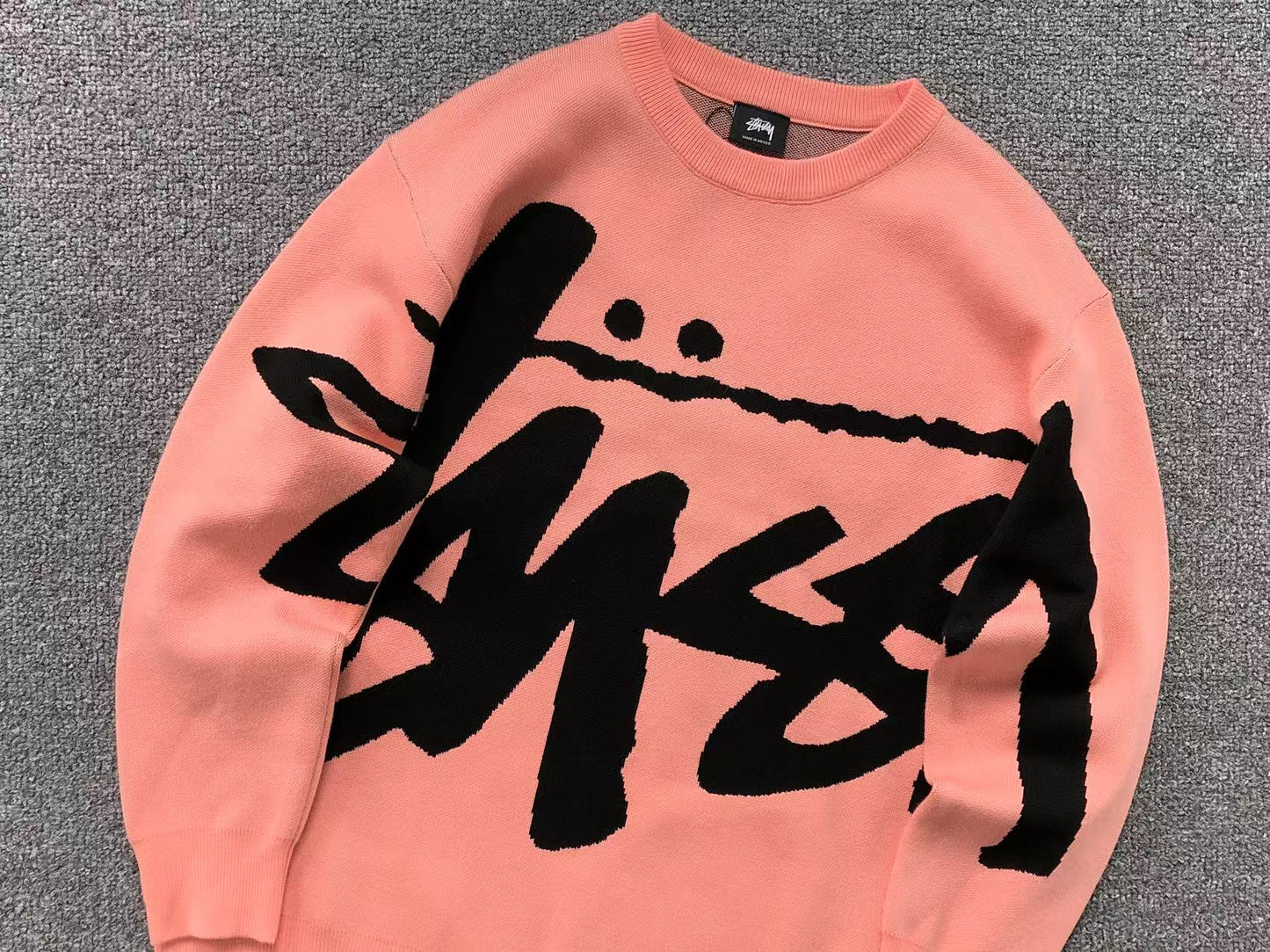 Sweater Stussy Stock Logo Knit Rosa
