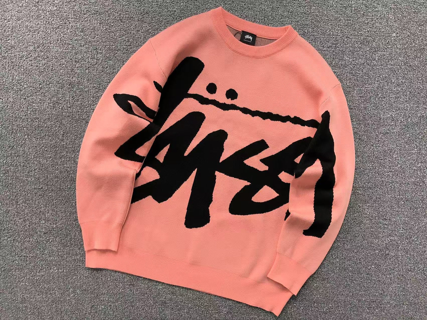 Sweater Stussy Stock Logo Knit Rosa