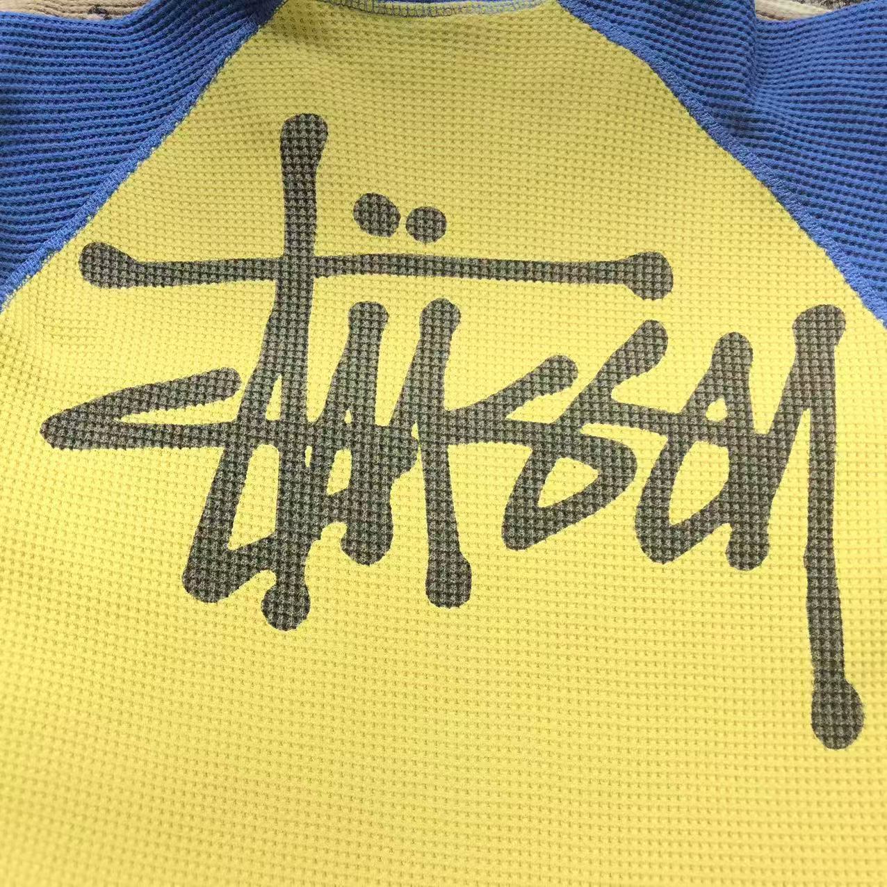 Remera Stussy Thermal 2 Tone Raglan Amarilla
