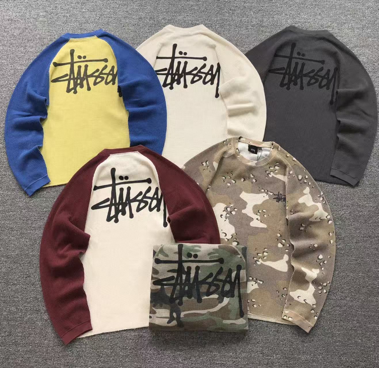 Remera Stussy Thermal 2 Tone Raglan Amarilla