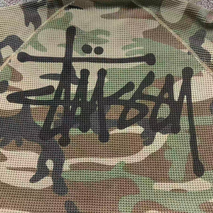 Remera Stussy Thermal Raglan Woodland Camo