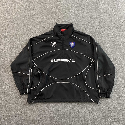 Campera Supreme Reflective Piping Pullover Negra