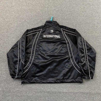 Campera Supreme Satin Piping Pullover Negra