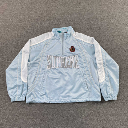 Campera Supreme Satin Piping Pullover Celeste