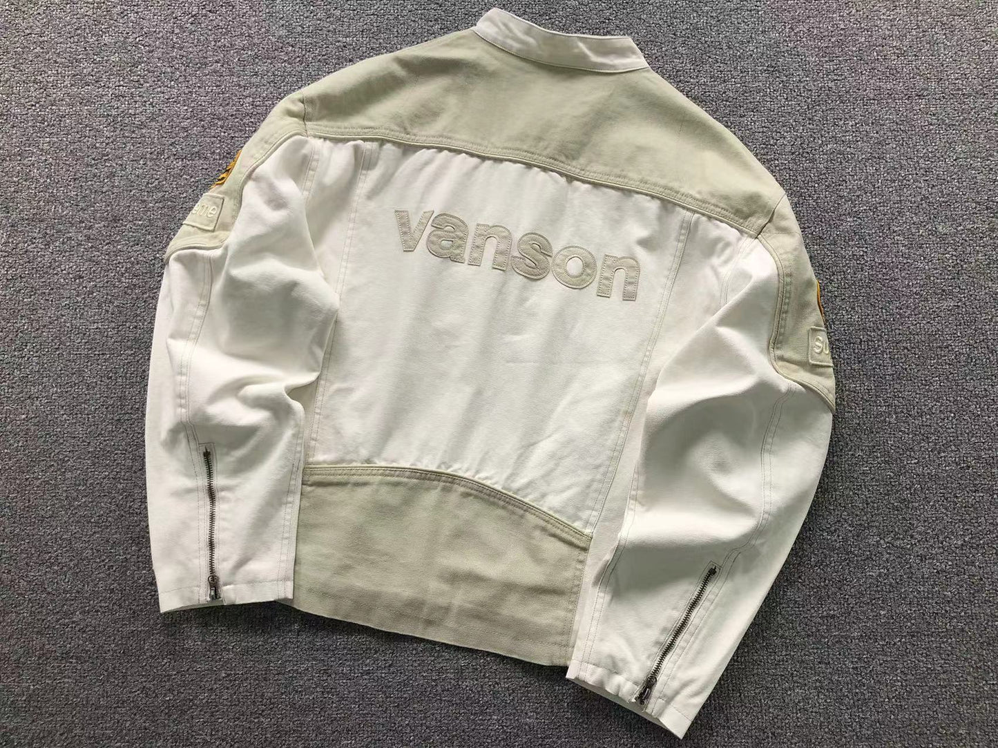 Campera Supreme Vanson Leathers Cordura Cotton Blanca