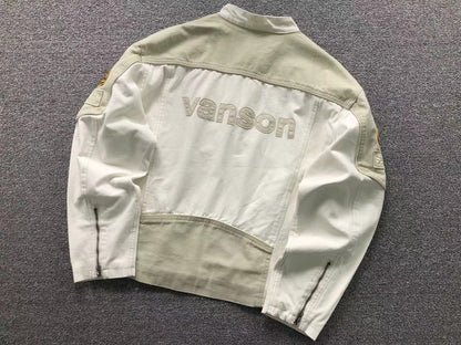 Campera Supreme Vanson Leathers Cordura Cotton Blanca