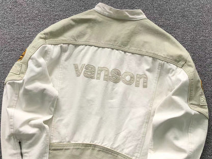 Campera Supreme Vanson Leathers Cordura Cotton Blanca