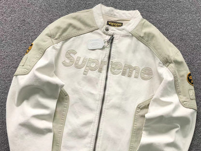 Campera Supreme Vanson Leathers Cordura Cotton Blanca