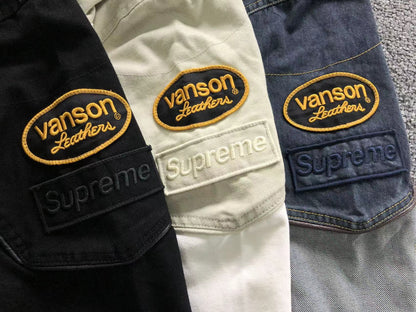 Campera Supreme Vanson Leathers Cordura Cotton Blanca