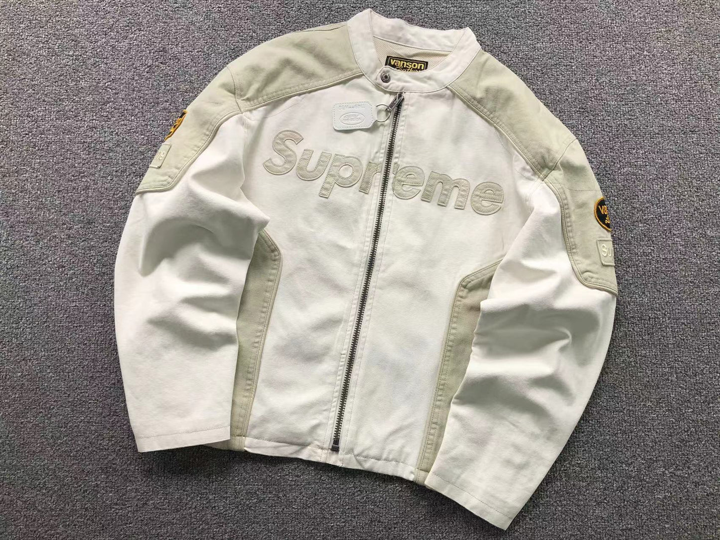 Campera Supreme Vanson Leathers Cordura Cotton Blanca