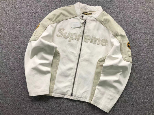 Campera Supreme Vanson Leathers Cordura Cotton Blanca