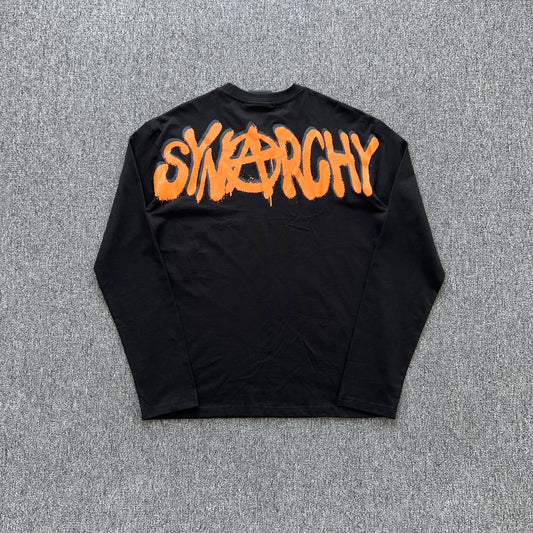 Remera Syna World Synarchy Negra Naranja