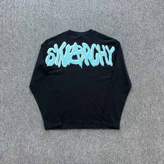Remera Syna World Synarchy Negra Celeste