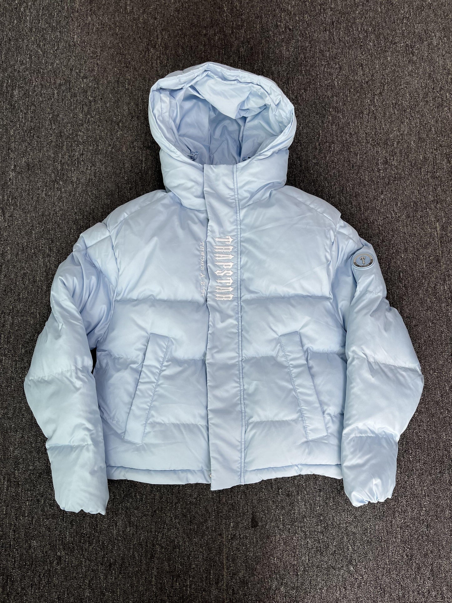 Campera Trapstar Decoded Hooded 2.0 Puffer Celeste