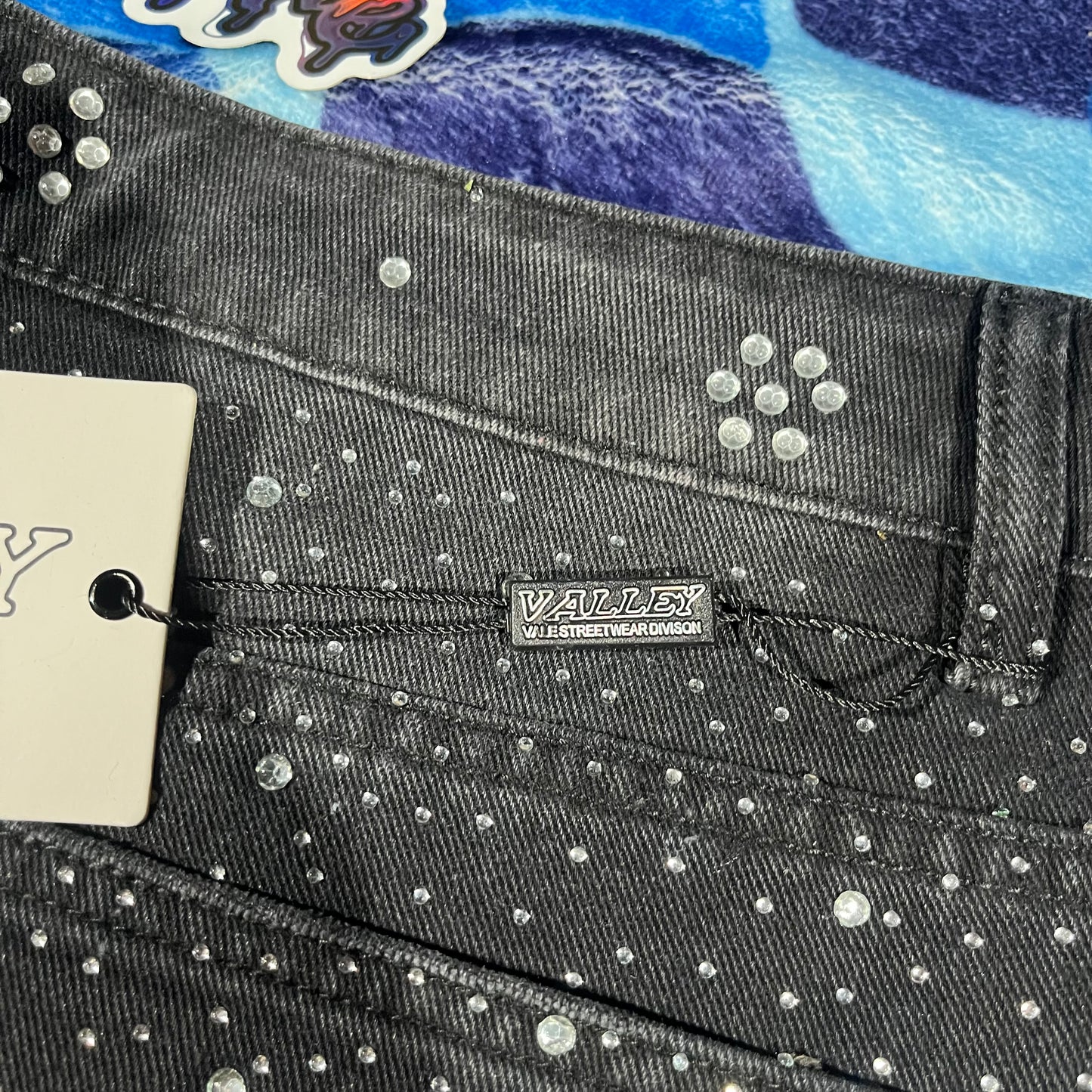 Bermuda Vale Forever Iced Out Denim Negra