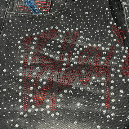 Bermuda Vale Forever Iced Out Denim Negra