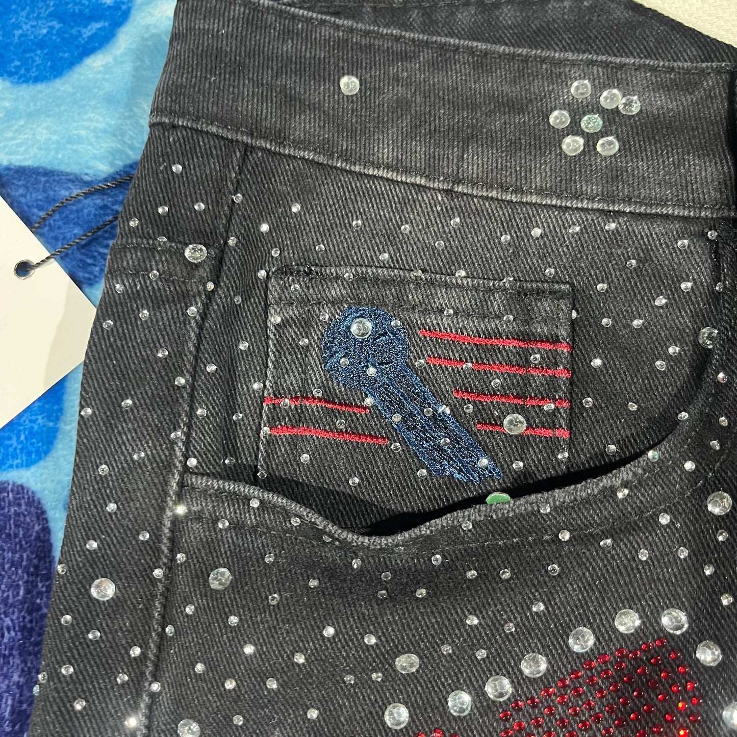 Bermuda Vale Forever Iced Out Denim Negra