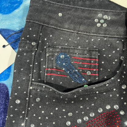 Bermuda Vale Forever Iced Out Denim Negra