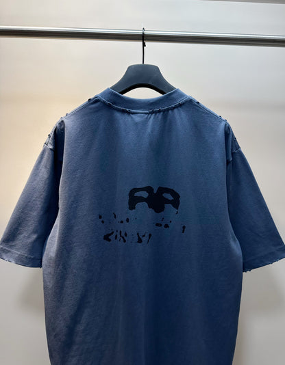 BALENCIAGA HAND-DRAWN BB ICON T-SHIRT BLUE