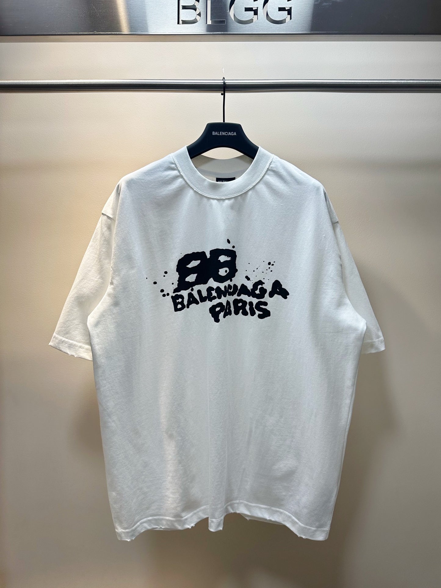 BALENCIAGA HAND-DRAWN BB ICON T-SHIRT WHITE