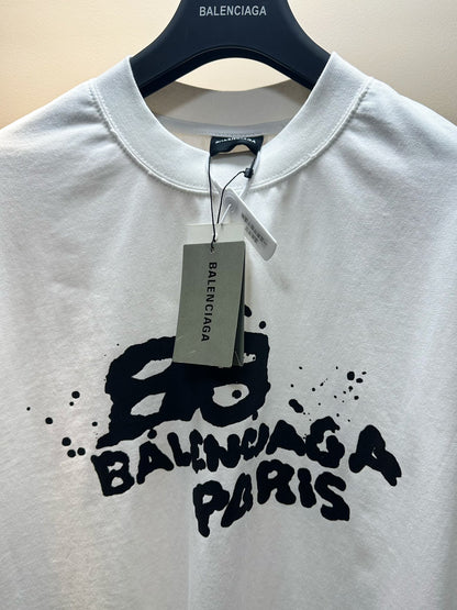 BALENCIAGA HAND-DRAWN BB ICON T-SHIRT WHITE