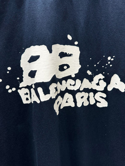 BALENCIAGA HAND-DRAWN BB ICON T-SHIRT BLACK