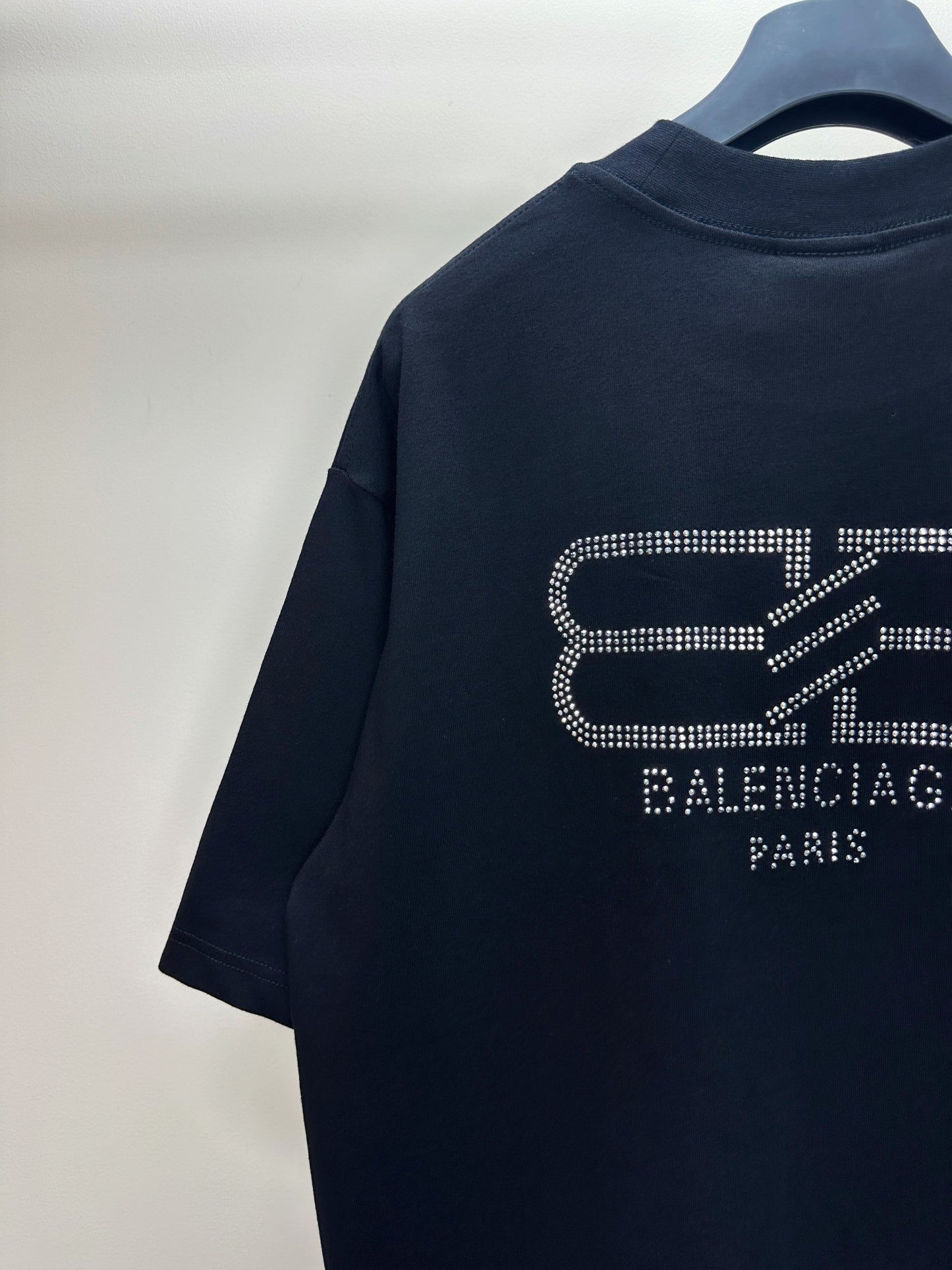 BALENCIAGA BB PARIS STRASS T-SHIRT BLACK