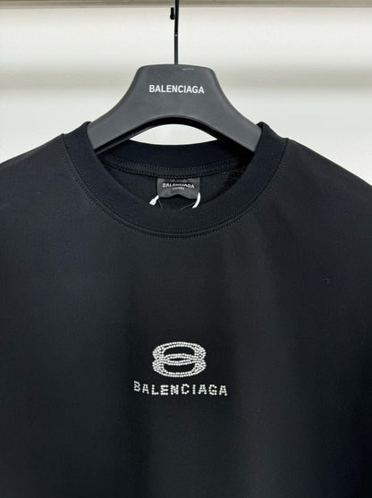 BALENCIAGA STRASS T-SHIRT BLACK