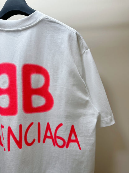 BALENCIAGA ART LOGO T-SHIRT WHITE