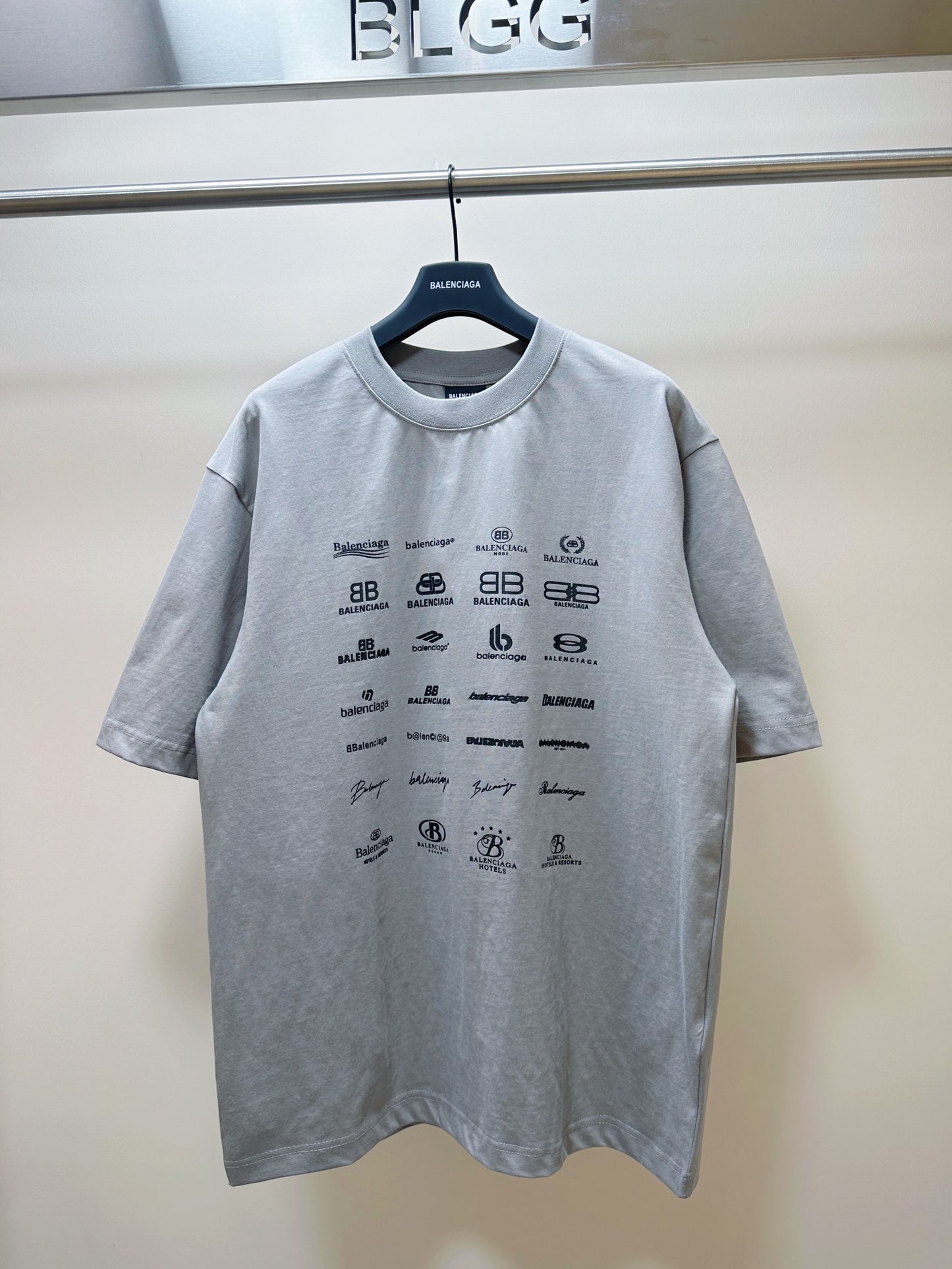 BALENCIAGA ARCHIVES LOGOS T-SHIRT GREY