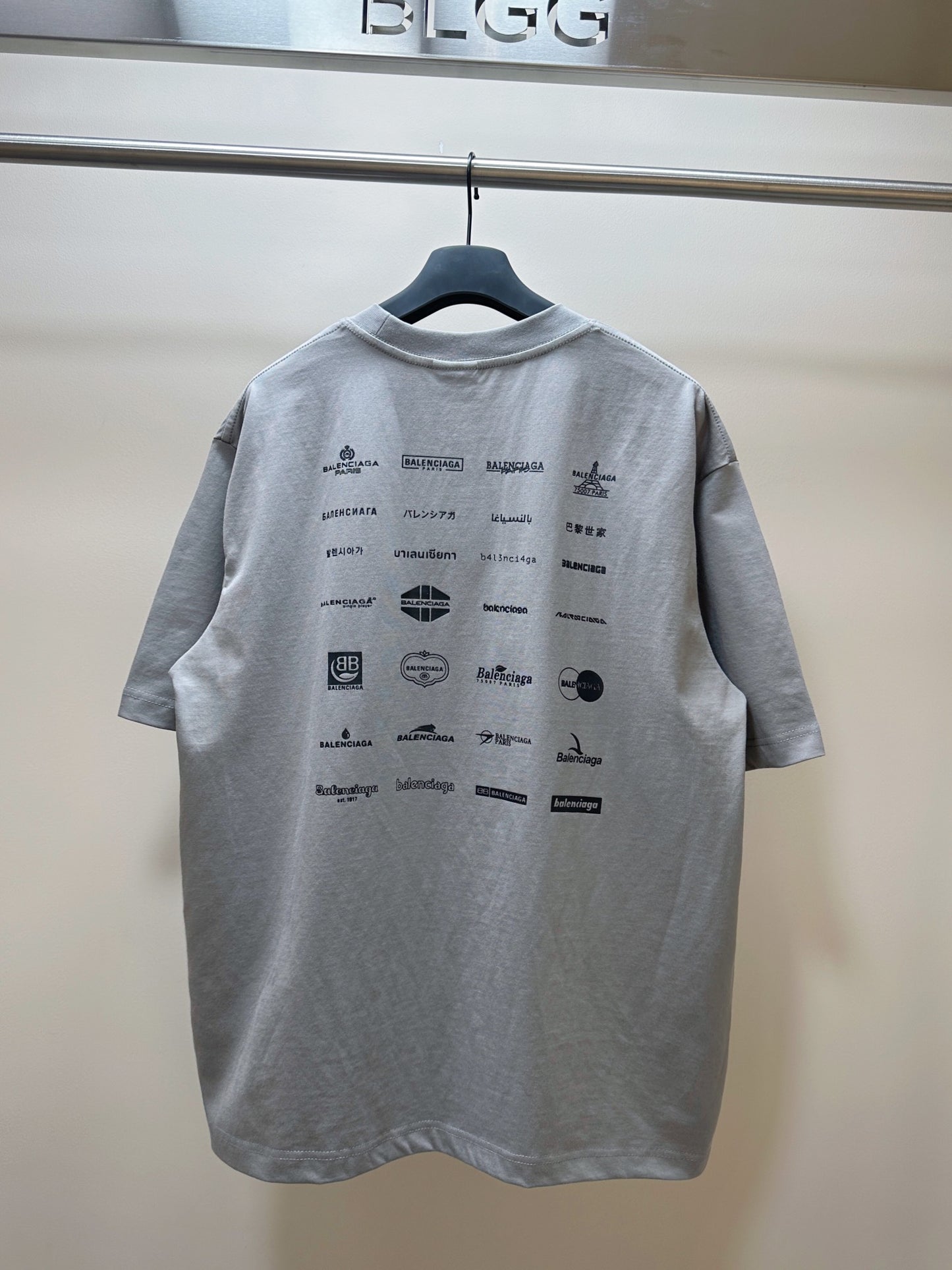 BALENCIAGA ARCHIVES LOGOS T-SHIRT GREY