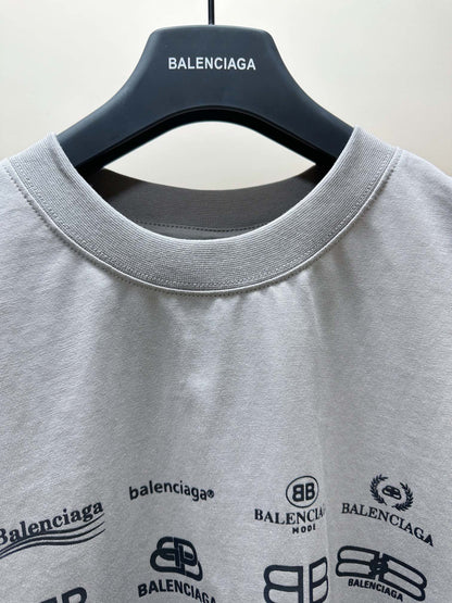 BALENCIAGA ARCHIVES LOGOS T-SHIRT GREY