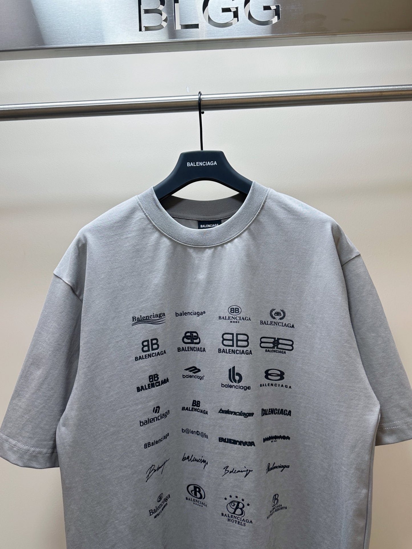 BALENCIAGA ARCHIVES LOGOS T-SHIRT GREY