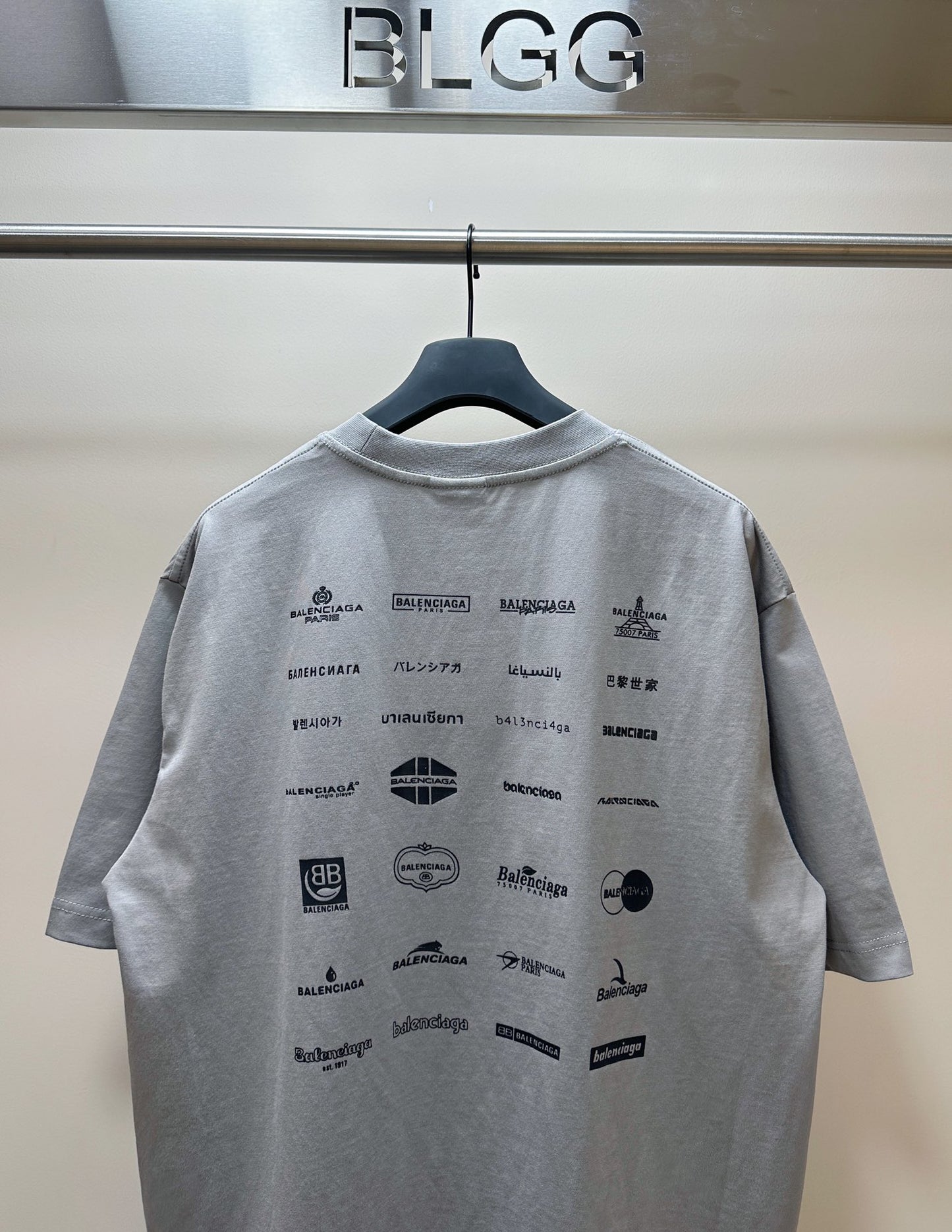 BALENCIAGA ARCHIVES LOGOS T-SHIRT GREY