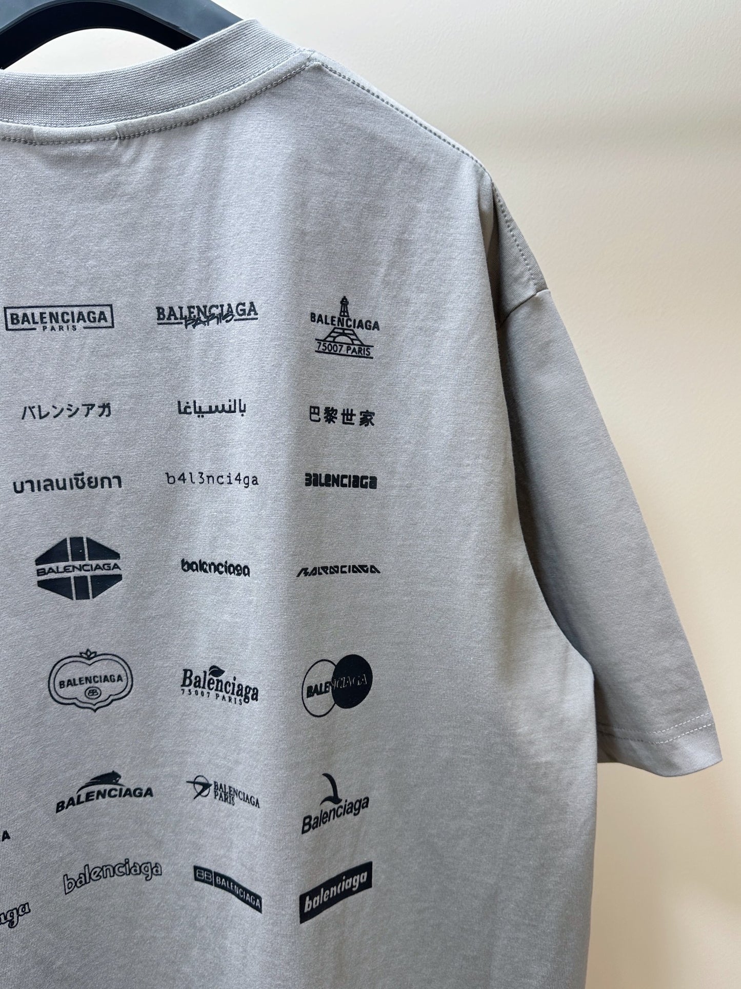 BALENCIAGA ARCHIVES LOGOS T-SHIRT GREY