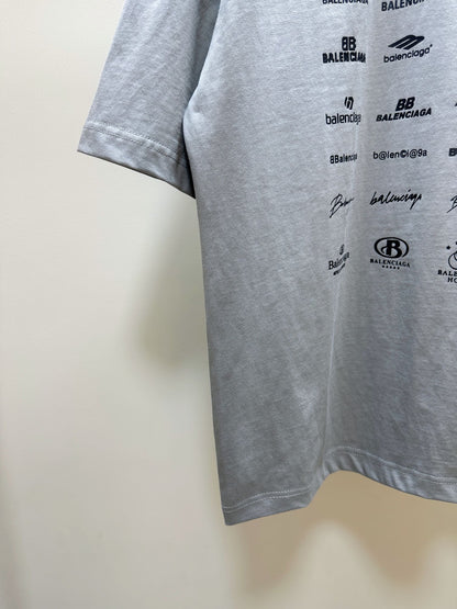 BALENCIAGA ARCHIVES LOGOS T-SHIRT GREY