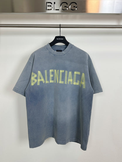 BALENCIAGA TAPE TYPE T-SHIRT BLUE WASHED