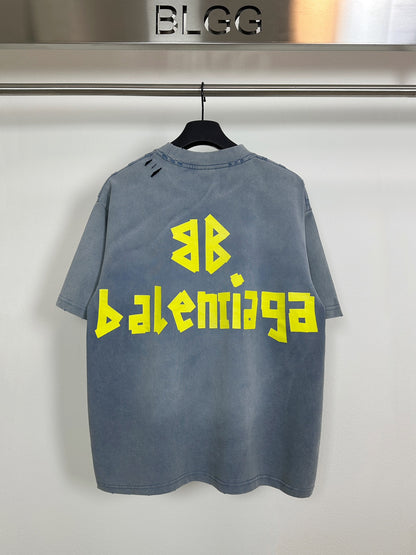 BALENCIAGA TAPE TYPE T-SHIRT BLUE WASHED