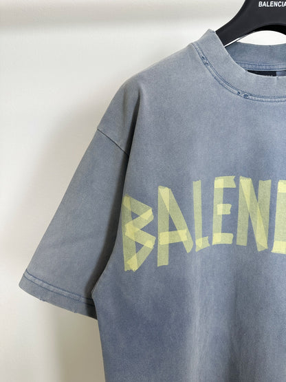 BALENCIAGA TAPE TYPE T-SHIRT BLUE WASHED