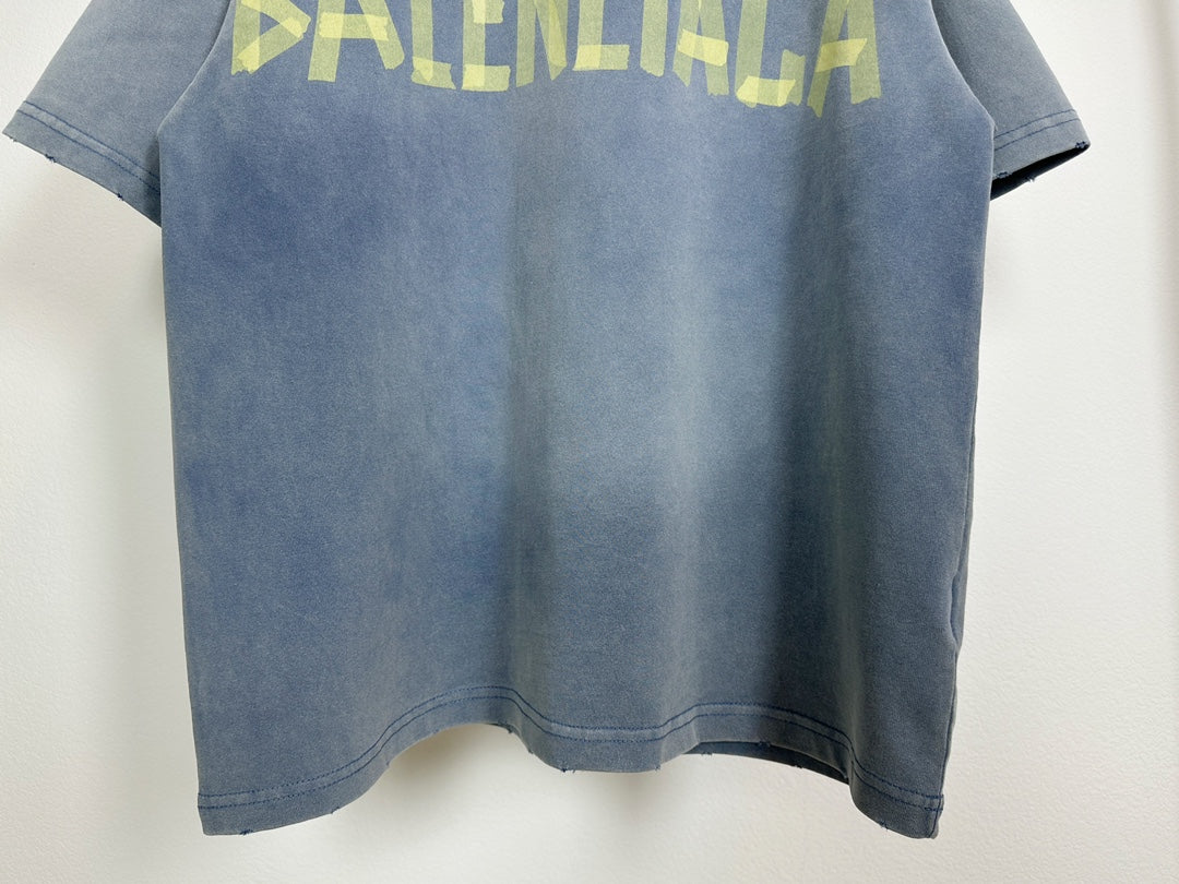 BALENCIAGA TAPE TYPE T-SHIRT BLUE WASHED