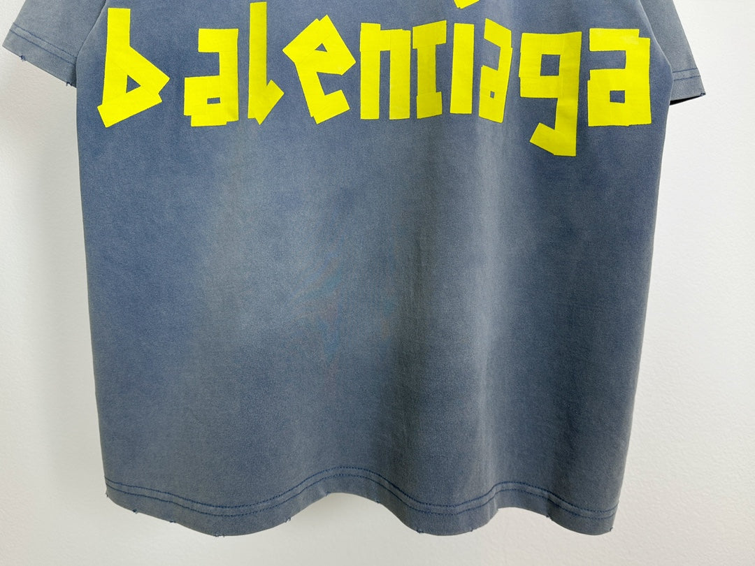 BALENCIAGA TAPE TYPE T-SHIRT BLUE WASHED