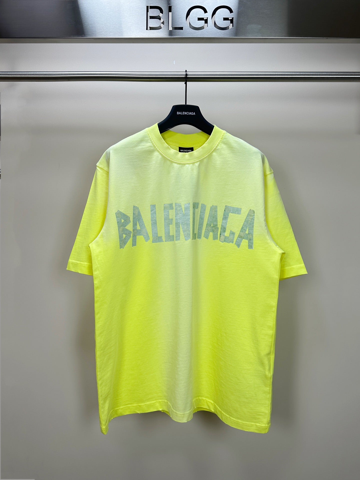 BALENCIAGA TAPE TYPE T-SHIRT YELLOW FLUO