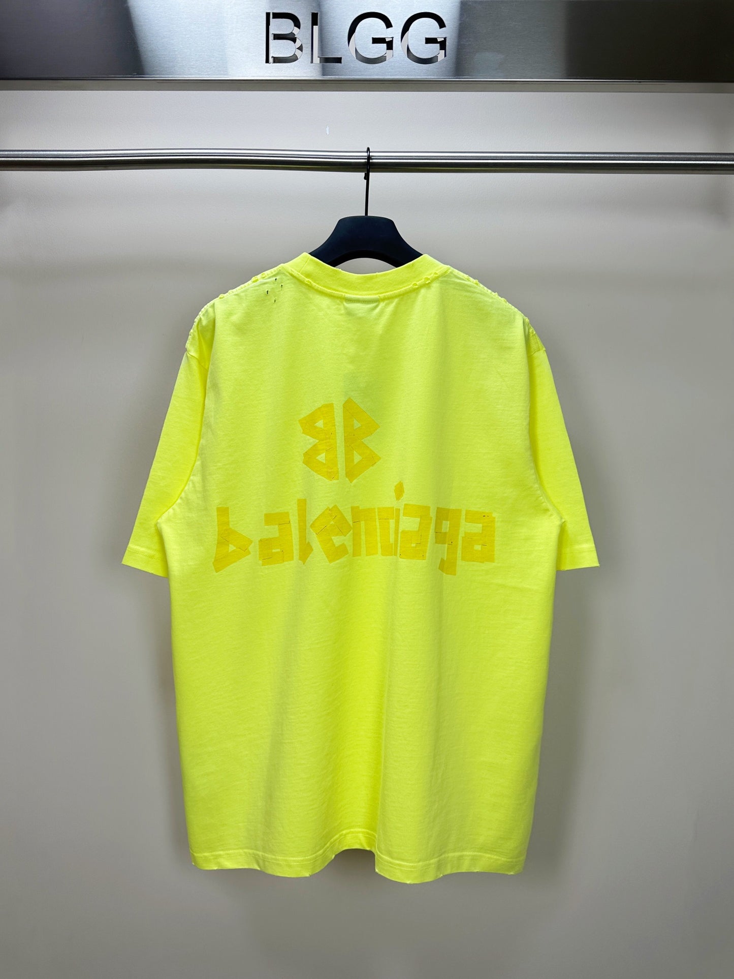 BALENCIAGA TAPE TYPE T-SHIRT YELLOW FLUO