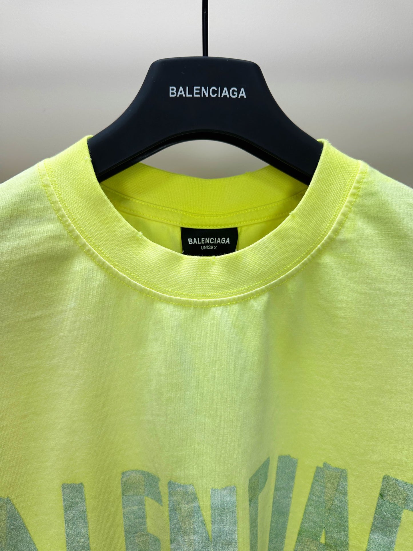 BALENCIAGA TAPE TYPE T-SHIRT YELLOW FLUO