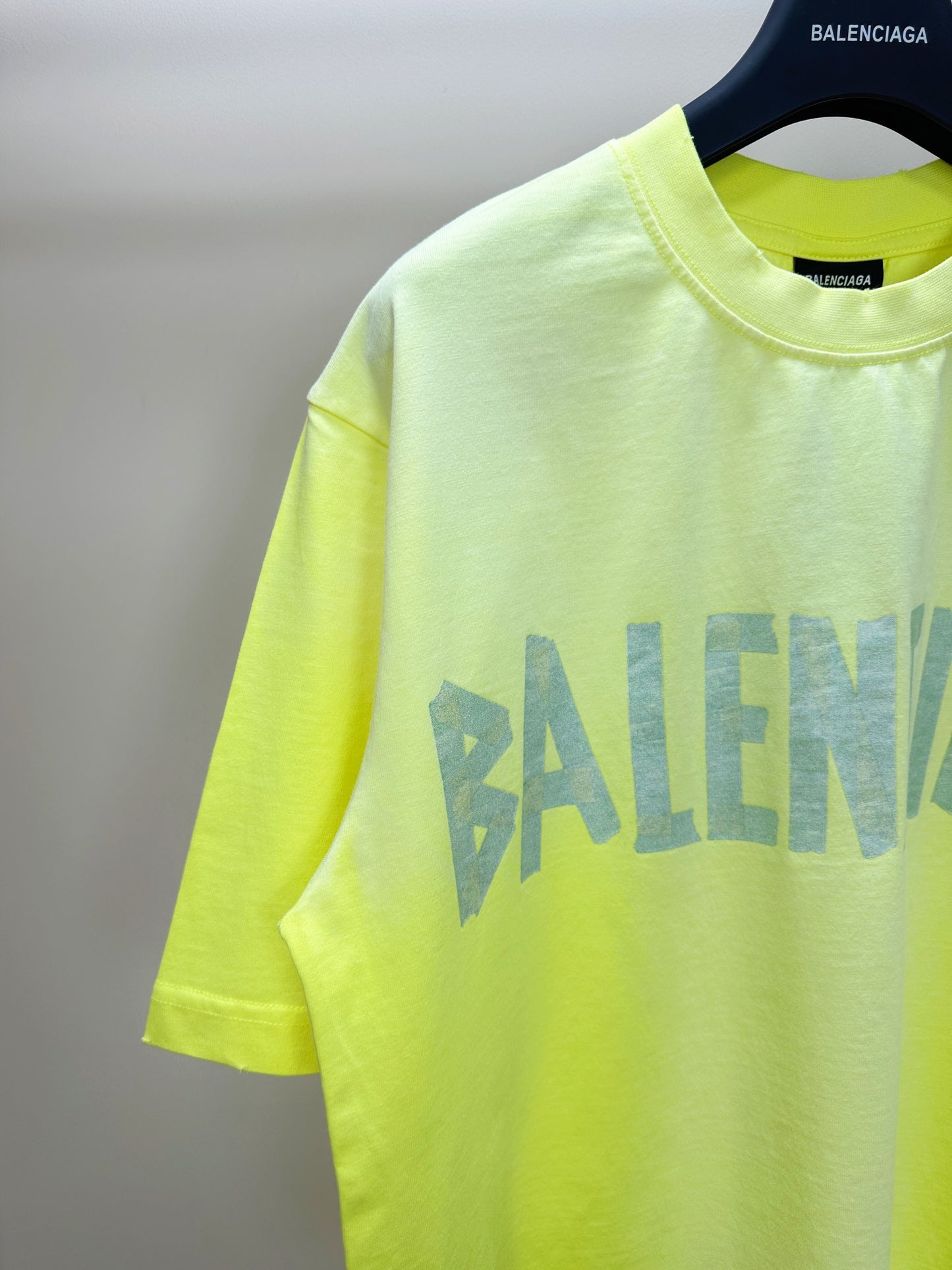 BALENCIAGA TAPE TYPE T-SHIRT YELLOW FLUO